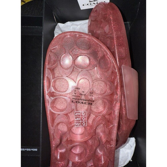 Coach C3068 Ulyssa Women's Rubber Pink Slide Sandals Size 7 - Picture 5 of 9